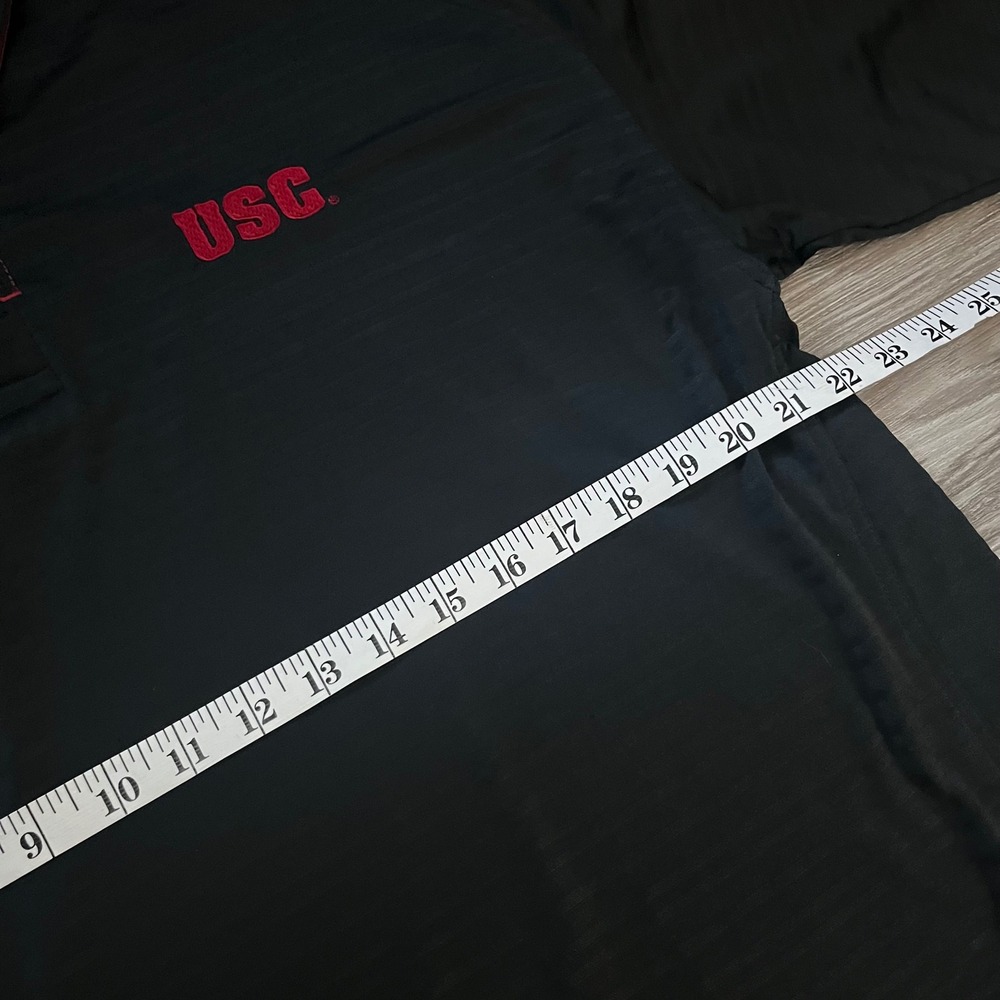 Nike Team USC Trojans Polo Shirt Mens Large Black Fit Dry Short Sleeve 20725X - Picture 6 of 6